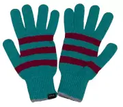 Paul Smith Jade Garnet Stripe Lambswool Knitted Gloves Scotland New One Size
