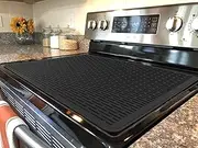28 x 20 Ceramic Stove top Cover, Heat Resistant Glass Cooktop Cover, Flat RV Range Stovetop Protector, XL Dish Drying Mats for Kitchen (76x53cm,Black)