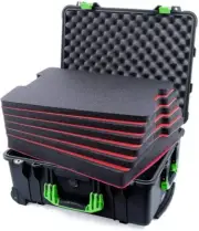 Black & Lime Green Pelican 1560 case with customizable tool foam inserts.