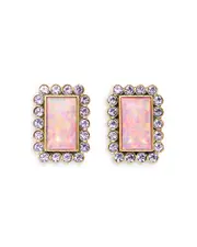 Kurt Geiger London Vintage Rectangle Gem Button Earrings