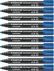 Staedtler Lumocolor Permanent Marker with Bullet Tip, Blue