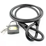 47" 4 FT 8mm Bicycle Bike Cable Chain Cycling Security Wire w/ 40mm Key Lock