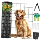 Welded Wire Fencing 59ft×24in, Black PVC Coated Wire Mesh Garden 24in*59ft