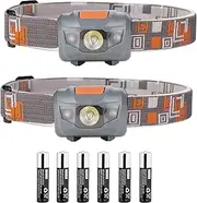 LED Lightweight Headlight Flashlight,Vagcom 4 Modes Battery Powered Bright Head Lamp Torch for Camping,Running,Hiking,Fishing and Hunting,Good tool for Dad Adult Men Kid Him(2 Pack,Batteries Included)