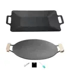 Korean BBQ Pan with Handles Griddle Pan Frying Pan Indoor or Outdoor Grilling