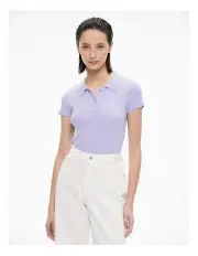 [Witchery] Crop Polo Knit in Lilac