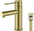 KIBI KBF1001 Solid Brass Single Handle Basin Faucet, Brushed Gold New IN Box