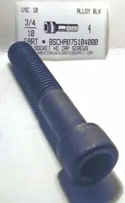 3/4-10x4 HEX SOCKET HEAD CAP SCREWS ALLOY STEEL BLACK (2)