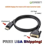 UGREEN DisplayPort Male to DVI-D Male Cable Gold Plated 6ft / 2m - USA STOCK