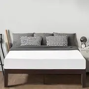 Zinus Mark 35cm Queen Bed Frame Bed Base Mattress Support Foundation - Wood Slats Solid Timber Wood Bed, Bedroom Furniture, Dark Brown, Easy Assembly