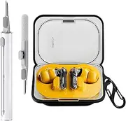 Ziseyoru Case Cover Compatible with Nothing Ear (a) Earbuds, Soft Silicone Protective Case with Cleaner Kit with Carabiner Keychain Accessories (Black)