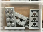 LEGO Parts - Light Bluish Gray Technic, Plate 2 x 4 3 Holes - No 3709b - QTY 5