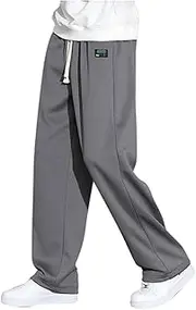 [Generic] Men's Baggy Pants Wide Straight Leg Loose Fit Drawstring Sweatpants Casual Pants 2025 Spring Summer Pant Gym Jogger
