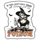 WITCH STIRRING CAULDRON STICKER, HALLOWEEN WITCH STICKER, POISON STICKER, GOTHIC
