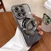 Case For iPhone 12ProMax, Luxury Plating, Magsafe Magnetic Stand, Glitter Diamon