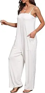 [BALAMY] Overalls Women,Jumpsuits for Women Casual,Long Wide Leg Stretchy Loose Outfit Women Jumpers with Pockets