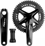 Bike Crankset, Road Bike Hollow Integrated Crankset 170mm 110BCD Aluminum Alloy Cranksets 39-53T 34-50T Double Chainring Crank Arm Set with BB