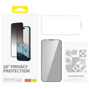 iPhone 15 Pro Privacy Protection Full-Coverage Tempered Glass Screen Protector - Ultra Thin & Flexible, Very Hard, HD Clarity, Long-Lasting Protection with Superb Adhesion