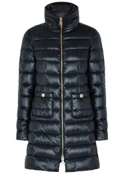 Herno Icon Quilted Shell Coat - Navy - 10 10
