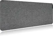 excovip Desk Mat,90×40cm Extended Large Felt Desk Pad,Non-Slip Mouse Pad Mat Gray 0250