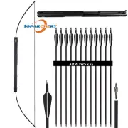 60/40lbs Archery 60" Folding Longbow Hunting Tactical Survival Bow&Carbon Arrows