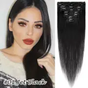 REAL THICK Clip in Remy Human Hair Extensions Double Weft Full Head Ombre/Blonde