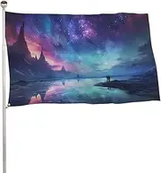 Northern Lights Flag 24x35 in Double Sided Printed Garden Flag Decorative Banner No Fade Yard Flag with Brass Grommets Hanging Photo Backdrop for Indoor Outdoor Party Home Decor