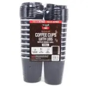 20pcs Cofee Cups With Lids Paper Cup Drinkware Coffee Rippled Takeaway - 230ml