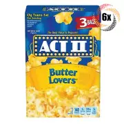 6x Packs | Act II Butter Lovers Microwave Popcorn | 3 Bags Per Pack ACT 2