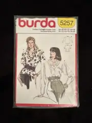 VTG Burda Pattern 5257 Top W/Shoulder Pads US Size 10-20 Women Long/Short Sleeve