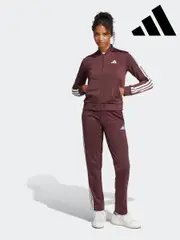 adidas Red Essentials 3-Stripes Tracksuit (E44655) | $127