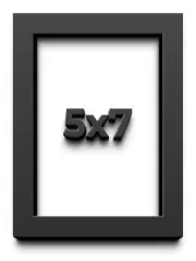 5x7 In Shadowbox Gallery Wood Frames - Black DEEP Shadow Box Frame with a Displa