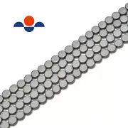 Gray Hematite Matte Flat Coin Beads 6mm 8mm 15.5" Strand