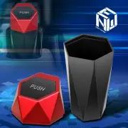 Car Mini Can Auto Garbage Trash Portable Vehicle Bin with Lid Holder Dust Red