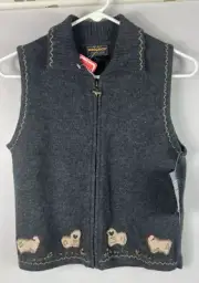 NWT Vintage John Rich And Bros Woolrich Women Lambswool Vest Small