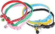6pcs Breakaway Kitten Collars: Cute Small Pet Collar with Bell Adjustable and Comfortable Necklace for Cats and Puppy Dogs