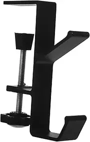 GARIOUANS Adjustable Desk Backpack Hook Portable Metal Purse Hanger for School Office Secure Table Side Bag Holder Sleek Design for Easy Organization Black Aluminum Alloy