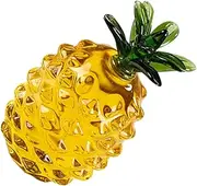 Luxshiny Crystal Pineapple Figurine Hand Blown Glass Fruit Sculpture Paperweight Decoration for Home Office Table Ornament S