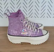 ⭐Converse Run Star Hike Hi Mens Shoes Sz 10 Purple Glitter Platform A10096C New