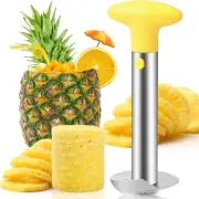 (Yellow) Premium Pineapple Corer and Slicer Tool - Sharp Pineapple Cutter with