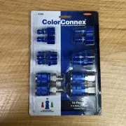 Legacy A73458C Color Connex Type C 14 Piece 1/4-Inch Blue Coupler and Plug Kit