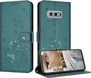 Compatible with Samsung Galaxy S10e G970F Flip Kickstand Case Cover,Compatible with Samsung Galaxy S10e G970Fe G970F Lanyard Magnetic Closure Wallet case Green