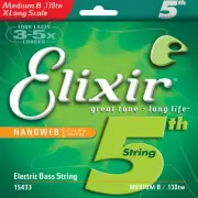 Elixir Strings 15433 Elixir NANOWEB Bass Medium B, Extra Long Scale