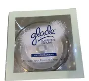 GLADE Round Glass Candle HOLDER Scented Oil Candle 2.5" Tall Heavy HOLDER only