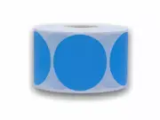 Zebra / Rollo 1.75" Direct Thermal Blue Round Labels 1" Core 8 RLS of 800