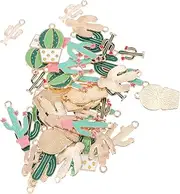 [COHEALI] 40pcs Diy Cactus Charms Bulk Alloy Pendants Charm Beads for Jewelry Making