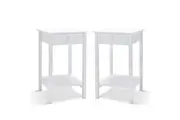 End Side Bedside Table White Nightstand w/ Drawer Modern Living Room Bedroom