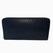 Textured Zip Around Wallet in Black by ALIBI
