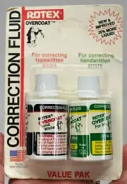 Rotex Overcoat Correct Fluid Value Pack NeW (C3)
