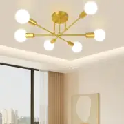Lampara De Techo Dorada De 6 Luces Lampara Sputnik Moderna De Comedor Industrial